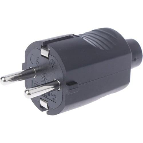 Eu AC Power Adapter Socket 16A 250V Connector Cable Electrical Plug White Black Male Converter Adaptor Detachable Plug