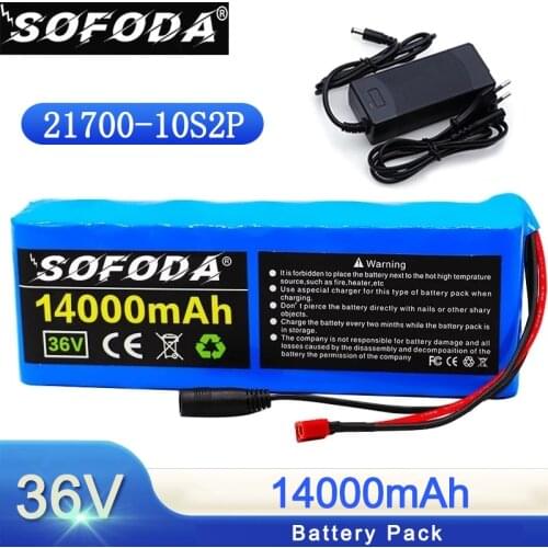 36V 14Ah battery 21700 10S2P battery pack 600W high power battery 42V 14000mAh electric bicycle scooter 20A BMS board Protection
