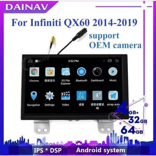2 Din Android Auto GPS Navigation For Infiniti QX60 2014-2019 Car Stereo Autoradio Player HD Screen Tesla Style Head Unit