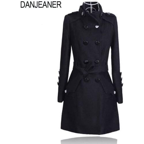 Женские пальто с поясом DANJEANER China At AliExpress