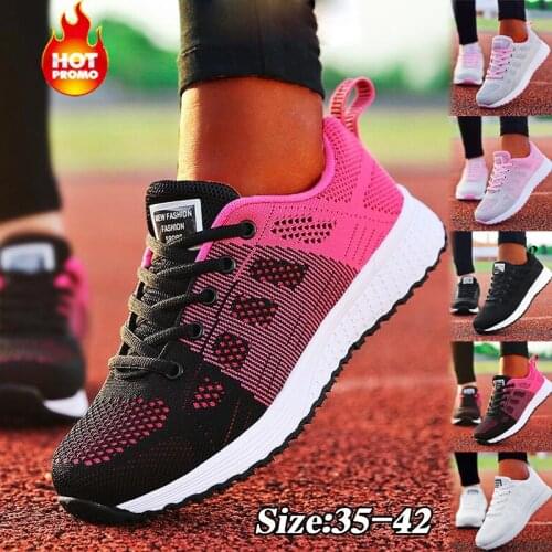 Big Size Mesh Breathable Womens Sports Shoes for Gym Woman Sneakers Sport Woman Running Black Pink Footwear Sneackers GMB-2029