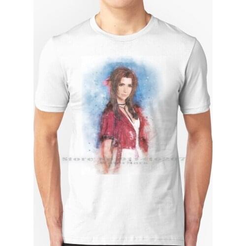 Aerith Gainsborough T Shirt 100% Pure Cotton Aeris Cloud Strife Final Fantasy Remake Ff7 Sephiroth Anime Tifa Lockhart Aerith