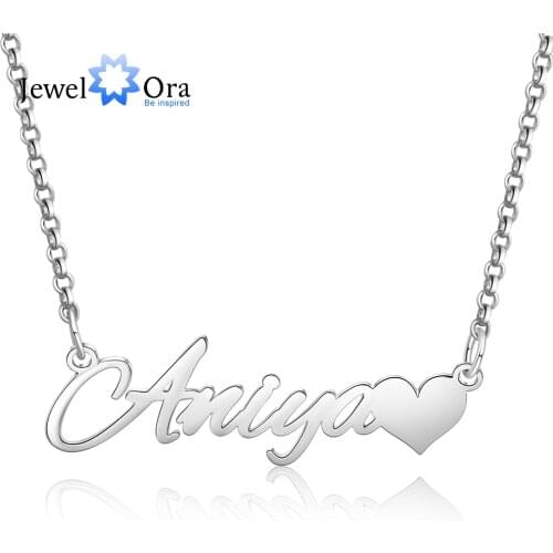 Personalized Gift Customized Letter Nameplate with Heart Custom Made Name Necklace Anniversary Women Necklaces Trendy Jewelry