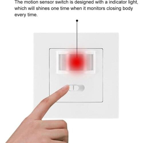 Human Body Infrared Induction Switch 220-240V/AC Home Lighting Switch Auto on / Off Pyrolysis Sensor Wall Embedded Panel Sensor