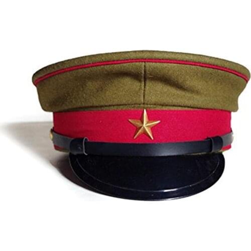 JAP Army Woolen Cap WW2 WWII Replica Wide Brim Hat Light Brown Sports Cap Hat Cap Vintage Cap Male Star Cap