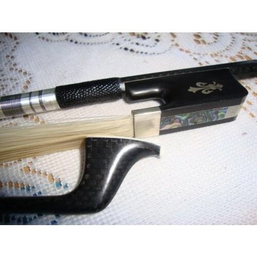 Quality carbon fiber cello bow ebony carved stencilling screws bow