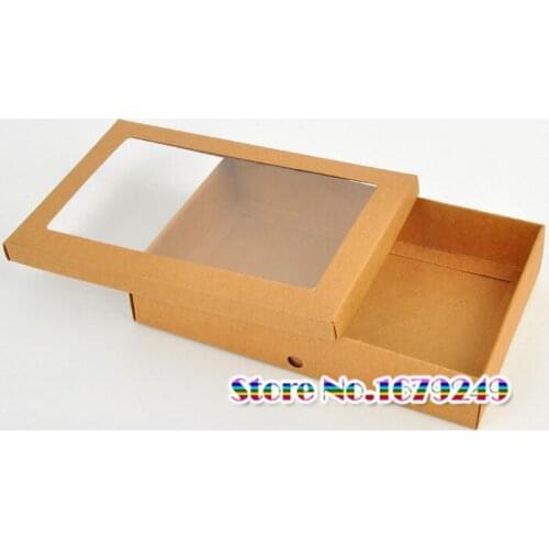 22*14*4 Clothing T shirt Socks Packing box,Kraft paper Box with Open window, cover Folding boxes underpants,Pantyhose,100pcs/lot