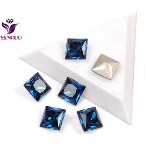 YANRUO 4447 Montana Princess Square Handicraft Strass Point Back Glass Rhinestones For Diy Beads Wedding Dress