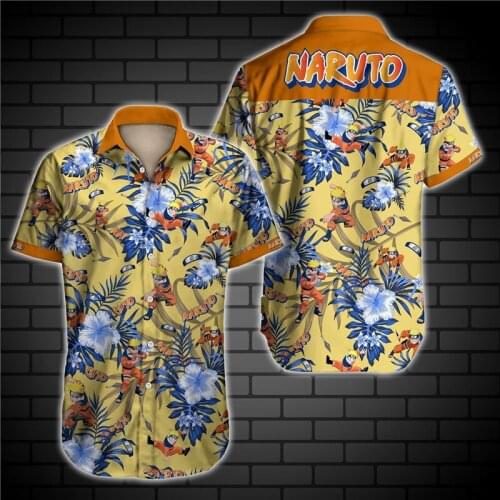 2021 Summer Quality Harajuku Beach New Arrival Men Short-Sleeve Casual Anime Shirt Blouse Loose Surfing Hawaiian-shirt