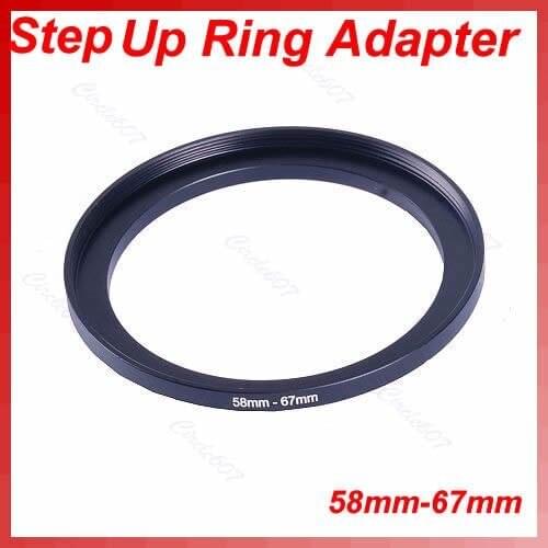Metal 58mm-67mm 58-67 mm 58 to 67 Step Up Filter Ring Adapter Black