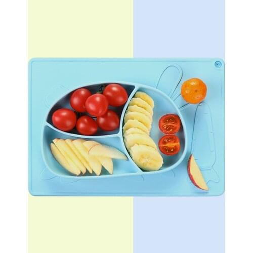 Baby Silicone Feeding Dishes Set Non-Slip Feedings Food Grade Silicone Sucker Bowl Tableware Baby Products Kids Plate