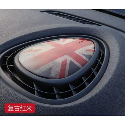 3D Glue Decals for Central Air Outlet MIN Windshield Mouth Modification Sticker Vintage Red Union Jack Car Accessories Refit