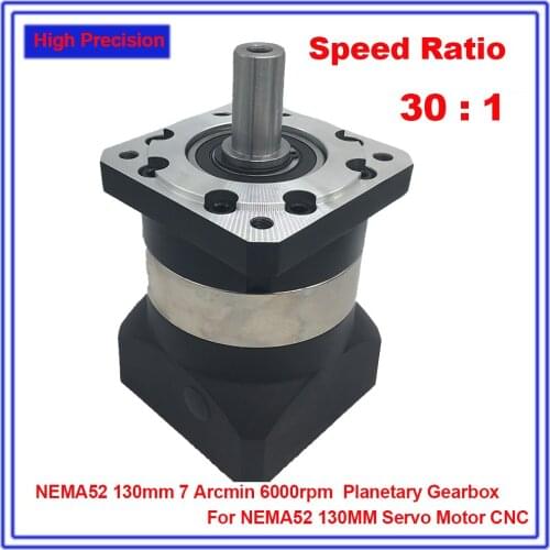 NEMA52 Gearbox 30:1 Speed Ratio 120MM Planetary Reducer 22MM Input Gearbox Reducer for 130MM Servo Motor CNC High Precision