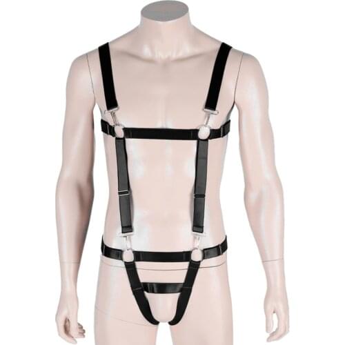 Underwear Mens Sexy Harness Elastic Erotic Suspenders Lingerie Set Body Chest Full Bondage Harness Cosplay Club Party Costume