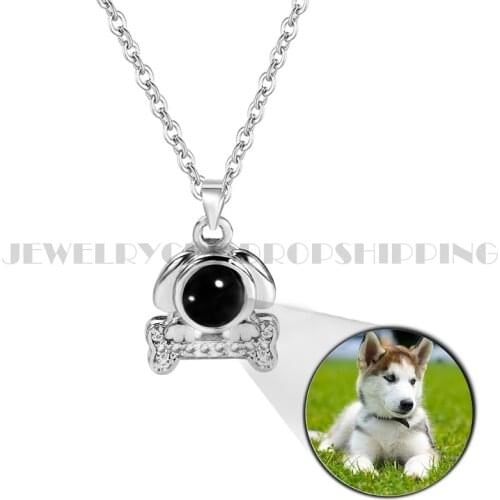 Lovely bone projection necklace pet shape custom photo necklace creative unique gifts and souvenirs for friends