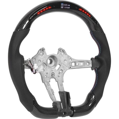 Carbon Fiber LED Shift Lights Display Steering Wheel Perforated Leather Fit for F20 F22 F30 F32 M2 M3 M4 2014-2018