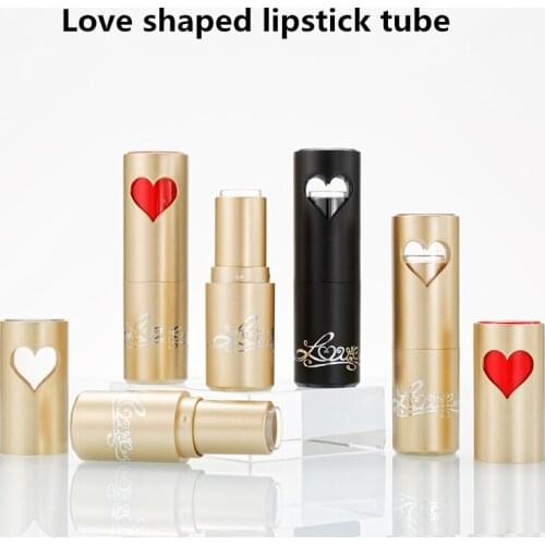 Diy Lipstick Tube Circle Love Shaped Hollow Tube Lipstick Case Lip Balm Container Empty Lipstick Shell Packaging 12.1mm