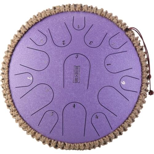 Hand Drum 13 inch 15 Tone Durable Steel Tongue Drum D Major Carbon Steel Musical Instruments Ethereal Drum With Bag