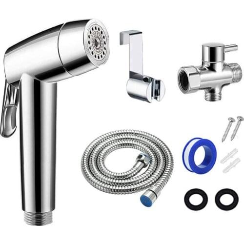 Stainless Steel Handheld Pressurized Toilet Spray Gun Easy Install Toilet Companion Bathroom Sink Cleaning Flushing Bidet Spray