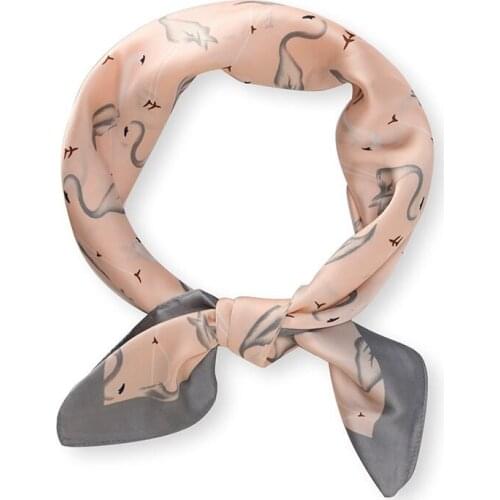 Square Scarf Hair Tie Band For Business Party Women Elegant Small Vintage Skinny Retro Head Neck Silk Satin Scarf