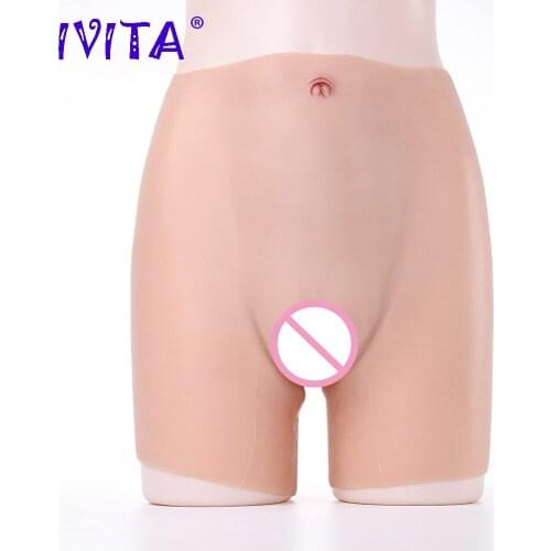 IVITA Silicone Panties Vagina Prosthesis Underwear Lifelike Pussy with Urinary Tract Sex Crossdressing For Transgender Shemale