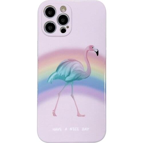Rainbow Flamingo Silicon Case for iPhone 12 Pro Max Back Phone Cover for 12Mini 11Pro Max X XS XR 8 7 Plus SE 2020