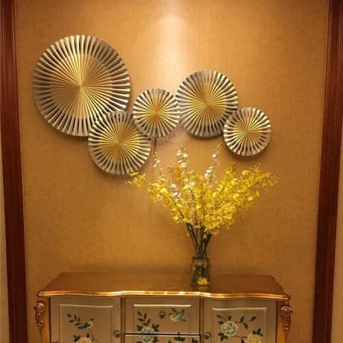 Modern Wood Round Shape Wall Decoration Pendant Home Livingroom Wall Mural Ornaments Hotel Office Porch Wall Sticker Crafts Art