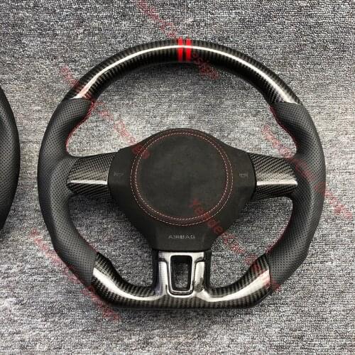 Cuatomized Carbon Fiber Sports Steering Wheel Perforated Leather Compatible for Volkswagen JETTA 2010-2019