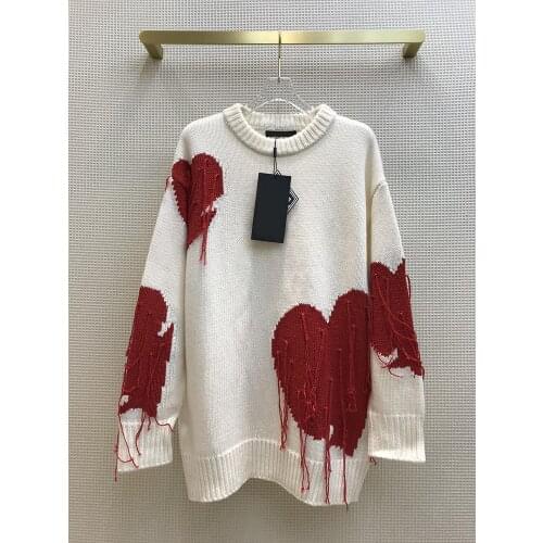 Brand 80% Wool Luxury Sweater 2021 Autumn Winter Women New High-end Lazy Casual Love Tassel O-neck Long Sleeve Pullover Sweaters