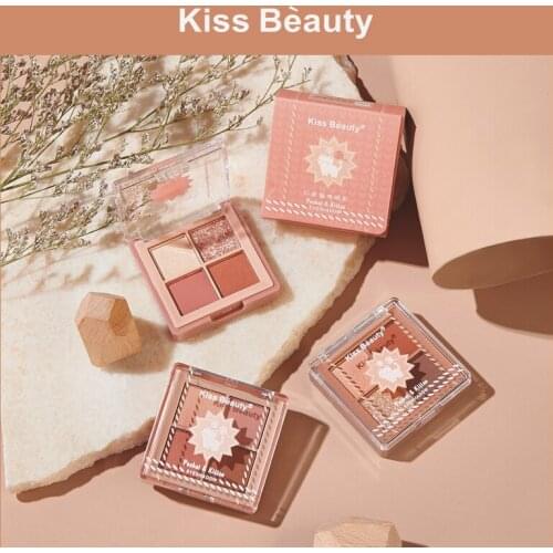 4 Color Eye Shadow Easy To Color Matte Pearlescent Earthy Shiny Eye Shadow Palette Eye Pigment Matte Shimmer Eye Shadow TSLM2