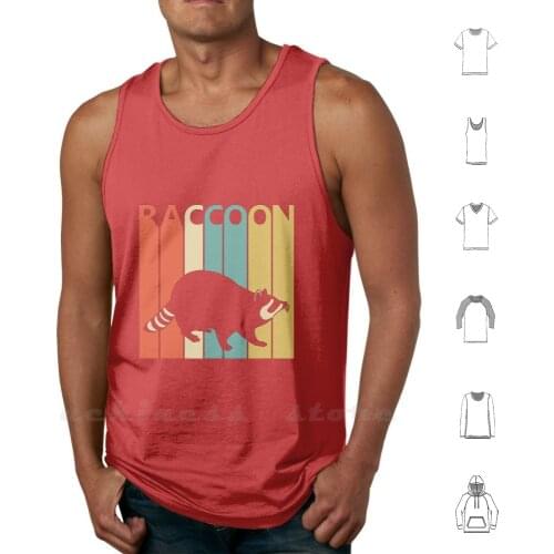 Vintage Retro Raccoon Tank Tops Vest Sleeveless Raccoon Raccoon Animal Wild Animal Love Animals I Love Raccoon