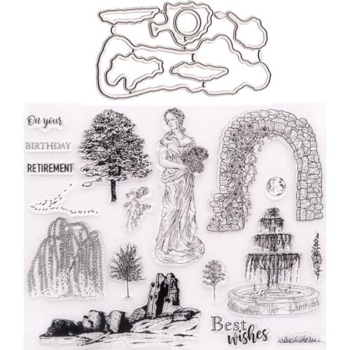 Reunion Beauty Garden Metal Cutting Dies and Stamps or Only Clear Stamp Scrapbook Craft Stencil DIY Album Paper Template Model