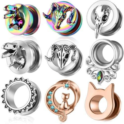 2pcs Ear Plugs Tunnels Screw Earrings Gauges Flesh Expanders Piercings Body Stretchers Taper Plugs For Men Women