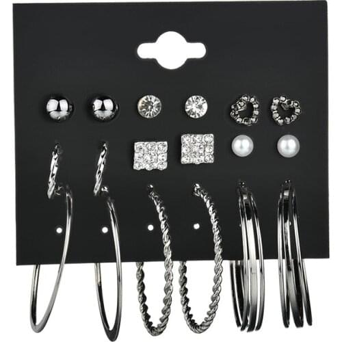 YADA Bohemian Big Silver color Circle Earring Handmade Pearl Statement Crystal Earrings For Women Jewelry Brincos femme ER200071