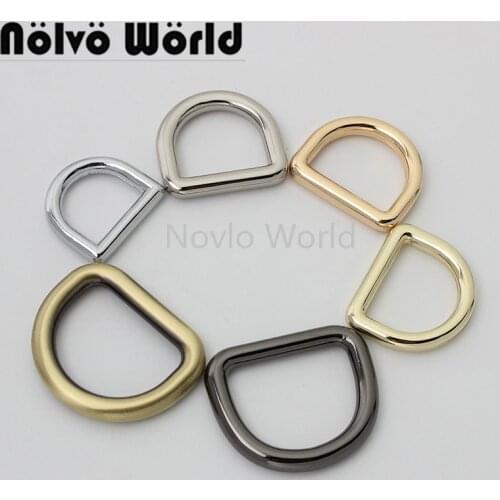 10-50 pieces 5 colors 4.0 5.0mm wire 16 19 20 24 25 26mm round edge die-casting d ring for chain purse closed d buckles hardware