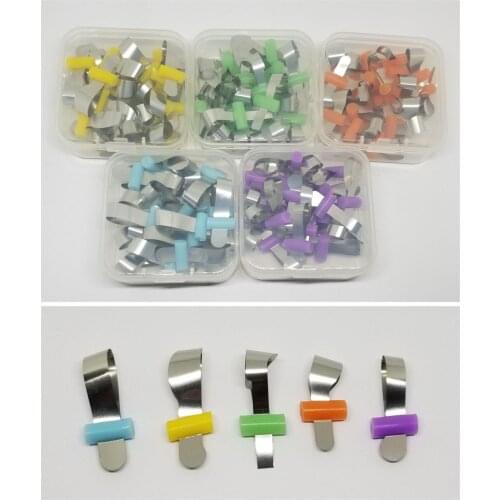 20Pis Dental Matrix Metal Matrices Band S.S Rubber Retainer Preformed Matrice Composite Filling Use