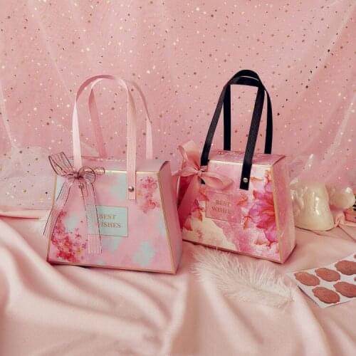 2020 Kawaii Portable Handbags Wedding Pack Box Favors Birthday Party Bags Biscuit Packing Holders Gift Bags Party Supplies Decor