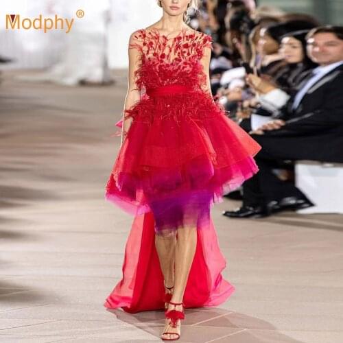 2020 Autumn New Fashion WomenS Red Feather Dress Sexy Sleeveless Backless Fluffy Mesh Celebrity Club Party Dress Vestidos