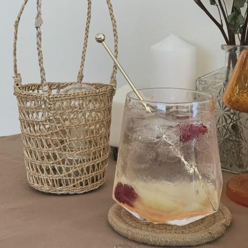 320/450ML Transparent Restaurant Glass Ling Jiao Cool Drinks Cup Juice Bubble Whisky Beverage Cup Wine Glasses Ins Korean Style