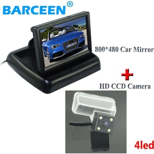 4 LED hd ccd night vision car parking camera glass lens +color lcd screen car rear monitor for CITROEN DS4 2012 /C4L 2013
