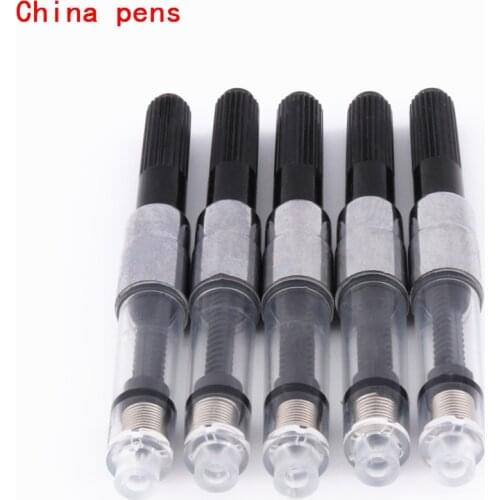5pcs Universal Fountain Pen Black Ink Converter pump Cartridges Pen Refill Converter