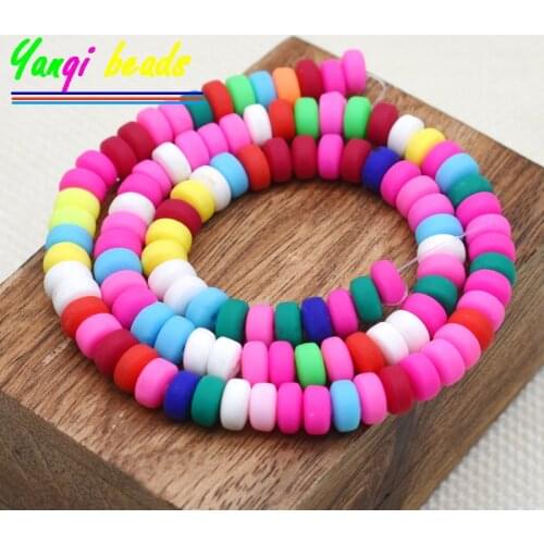 6*4mm Colorful Handmade Round Polymer Clay Loose Spacer Beads For DIY Jewelry Making Necklace Bracelet Finding 15inch