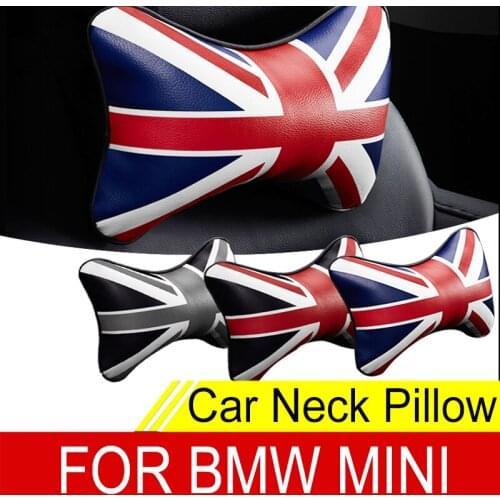 Car Neck Pillows Pu Leather Head Support Protector For BMW MINI Cooper One S R50 R53 R56 R60 F55 F56 R58 R59 Styling Accessories