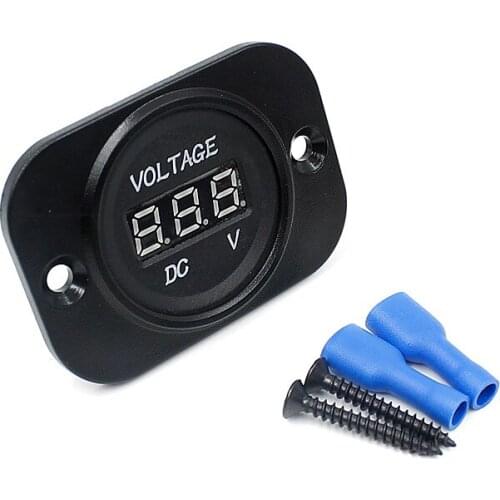 Car and motorcycle voltmeter modified DC voltmeter LED digital display with fixed plate 12-24V