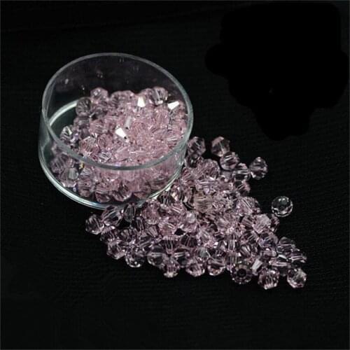 MHS.SUN 3MM-8MM Lt Pink Bicone Austria Crystal Beads Loose Glass Beads For DIY Jewelry Making Faceted Spacer Bead wholesale