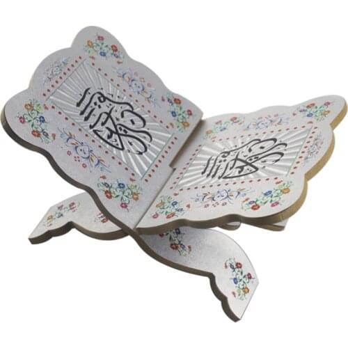 Wooden Eid Book Shelf,Holy Book Stand Holder for Islamic Books and Bible Reading Wooden Rehal Islam Home Decoration