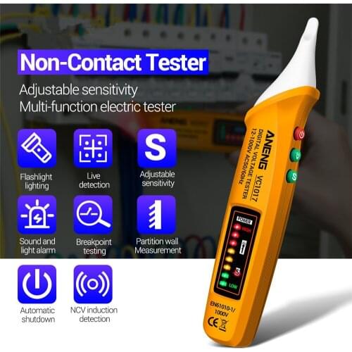 Electric Sensor Tester Pen Digital Intelligent AC Voltage Current Meter Ammeter Detector Multimeter For Electric Tool Flashlight