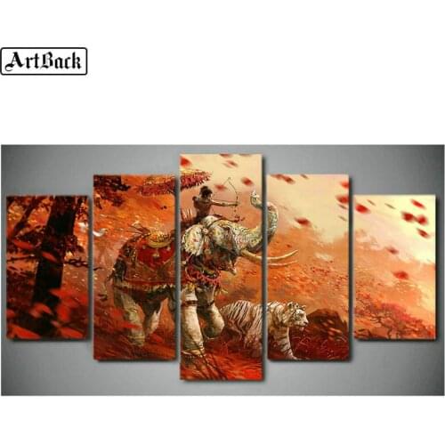 Five spell diamond painting elephant tiger diy full square animal stickers diamond mosaic diamond embroidery home decoration