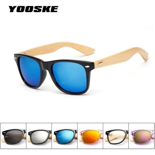 YOOSKE Classic Sunglasses Men Women Wood Foot Glasses Goggles Coating Mirrored Bamboo feet Sunglasses Eyewear Handmade