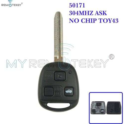 Remtekey Denso( not Valeo) car Remote key 3 button TOY43 blade 304mhz no chip for Toyota Land Cruiser FJ Cruiser 1998-2011